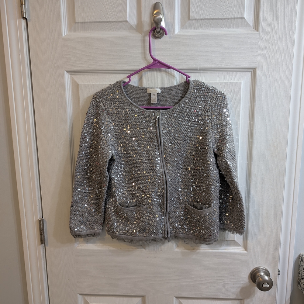 Chico's‎ Full Zip Sequined Jacket Women's - Size 0 (S)
